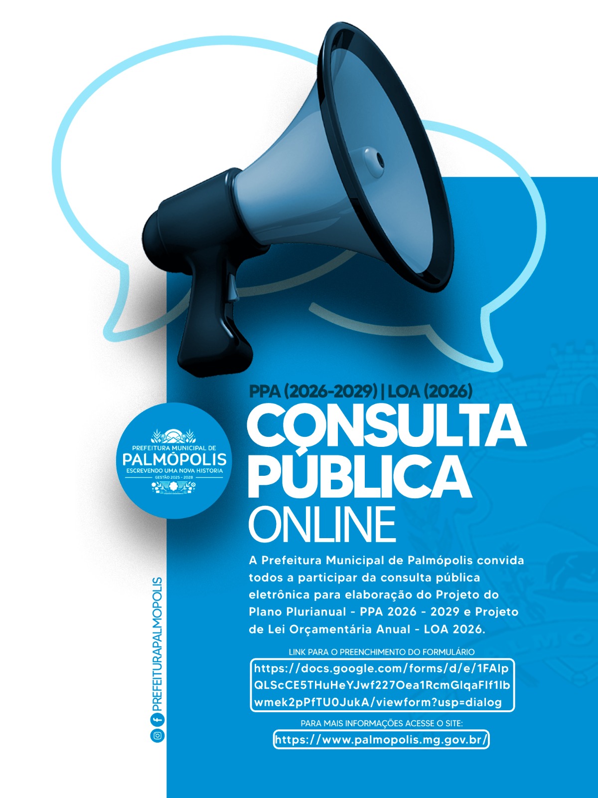Imagem Notica: CONSULTA PÚBLICA PARA ELABORAÇÃO DO PLANO PLURIANUAL DA LEI ORÇAMENTÁRIA