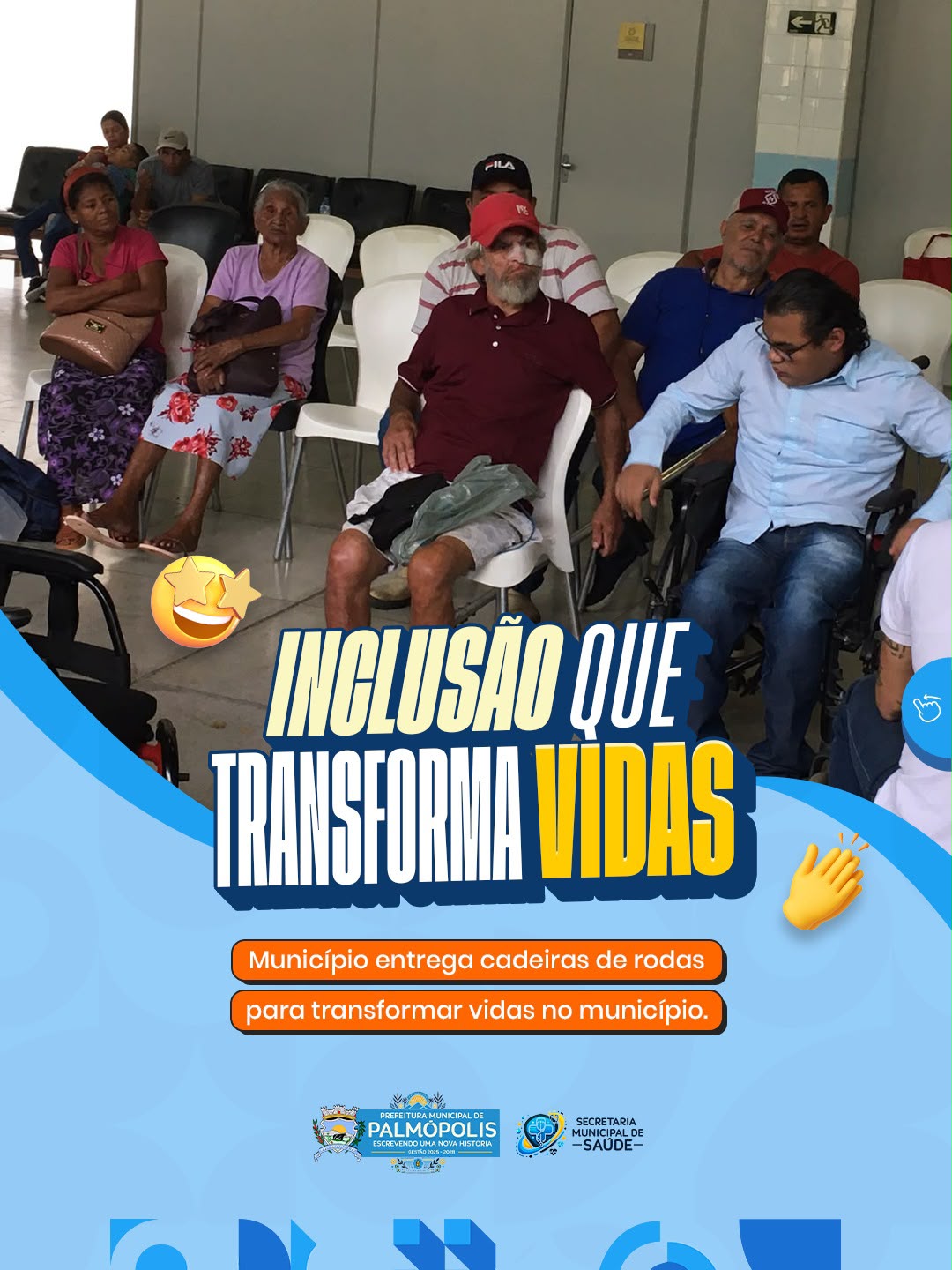 Imagem da notícia: PALMÓPOLIS RECEBE 9 CADEIRAS DE RODAS PARA AMPLIAR MOBILIDADE E AUTONOMIA DOS PACIENTES
