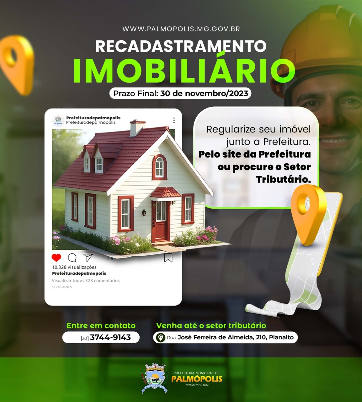 Imagem Noticia: RECADASTRAMENTO IMOBILIÁRIO, PRAZO FINAL: 30 DE NOVEMBRO/2023