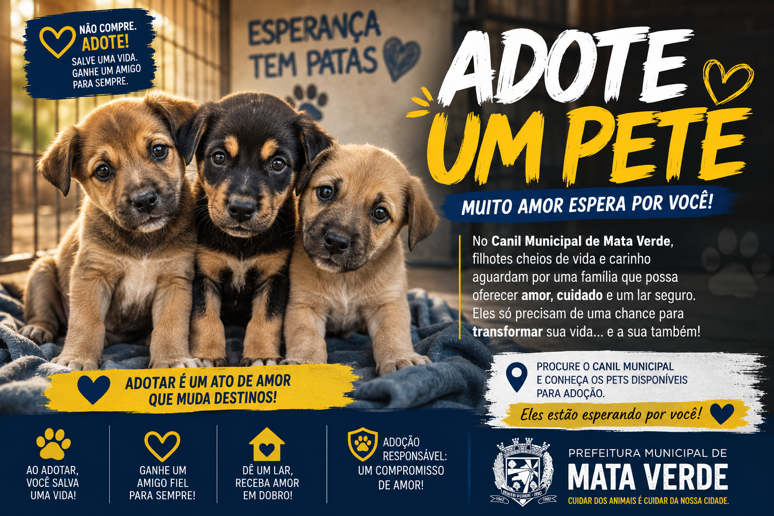 Adote Amor: cães do Canil Municipal esperam por um novo lar em Mata Verde