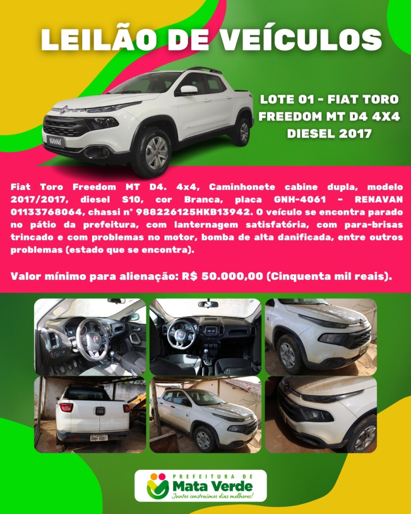 Imagem Noticia: EDITAL DE LEILÃO Nº 002/2023