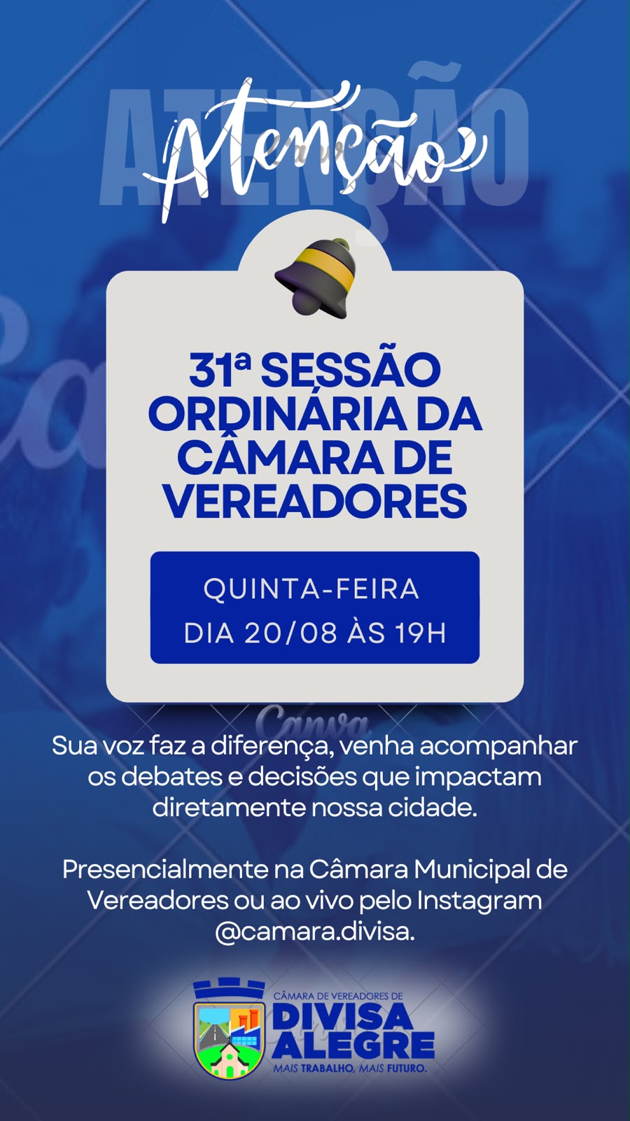 Imagem da notícia: 31° SESSÃO ORDINARIA DA CÂMARA DE VEREADORES
