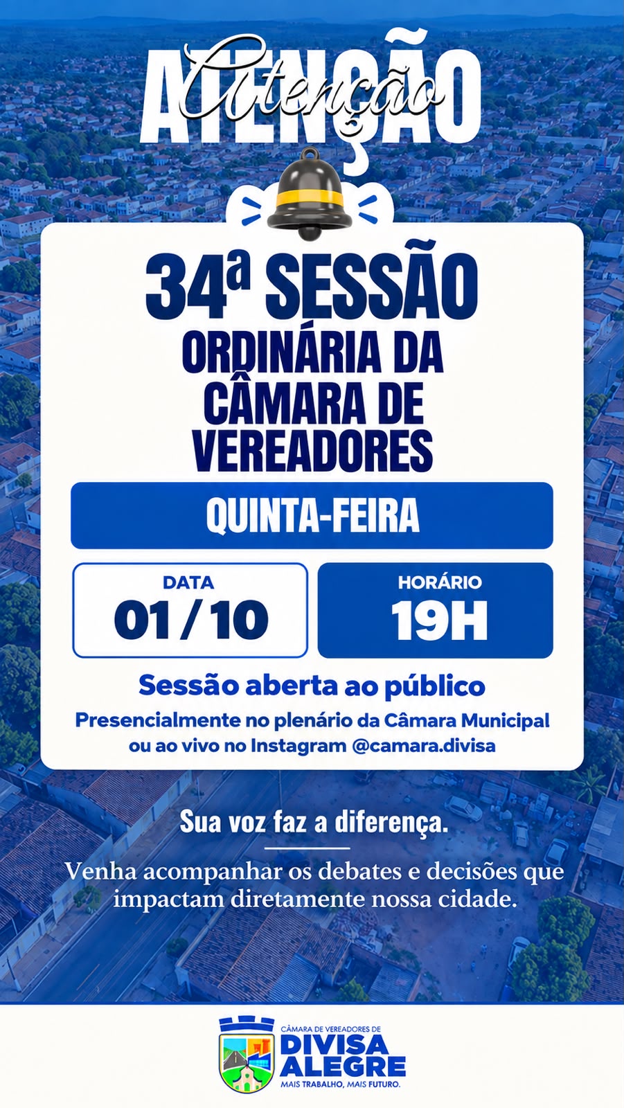 Imagem da notícia: 34° SESSÃO ORDINÁRIA DA CÂMARA DE VEREADORES
