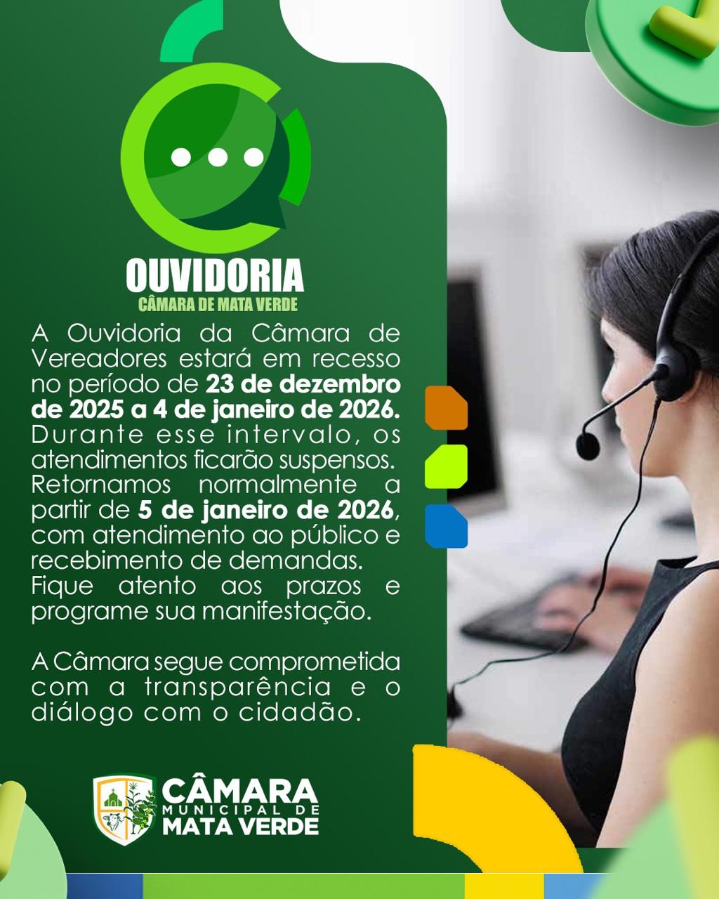 Imagem Noticia: RECESSO OUVIDORIA