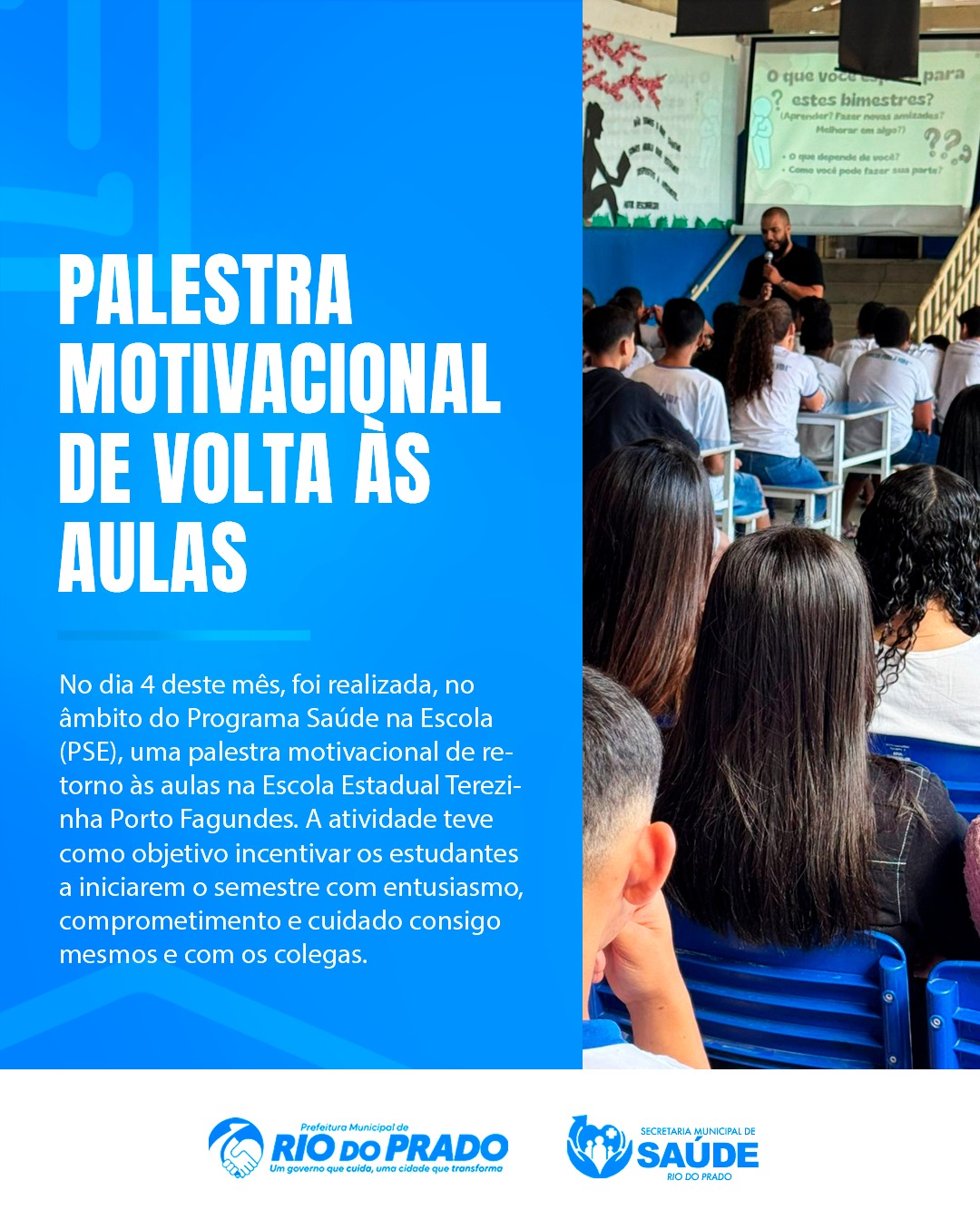 Palestra Motivacional do Programa Saúde na Escola (PSE)