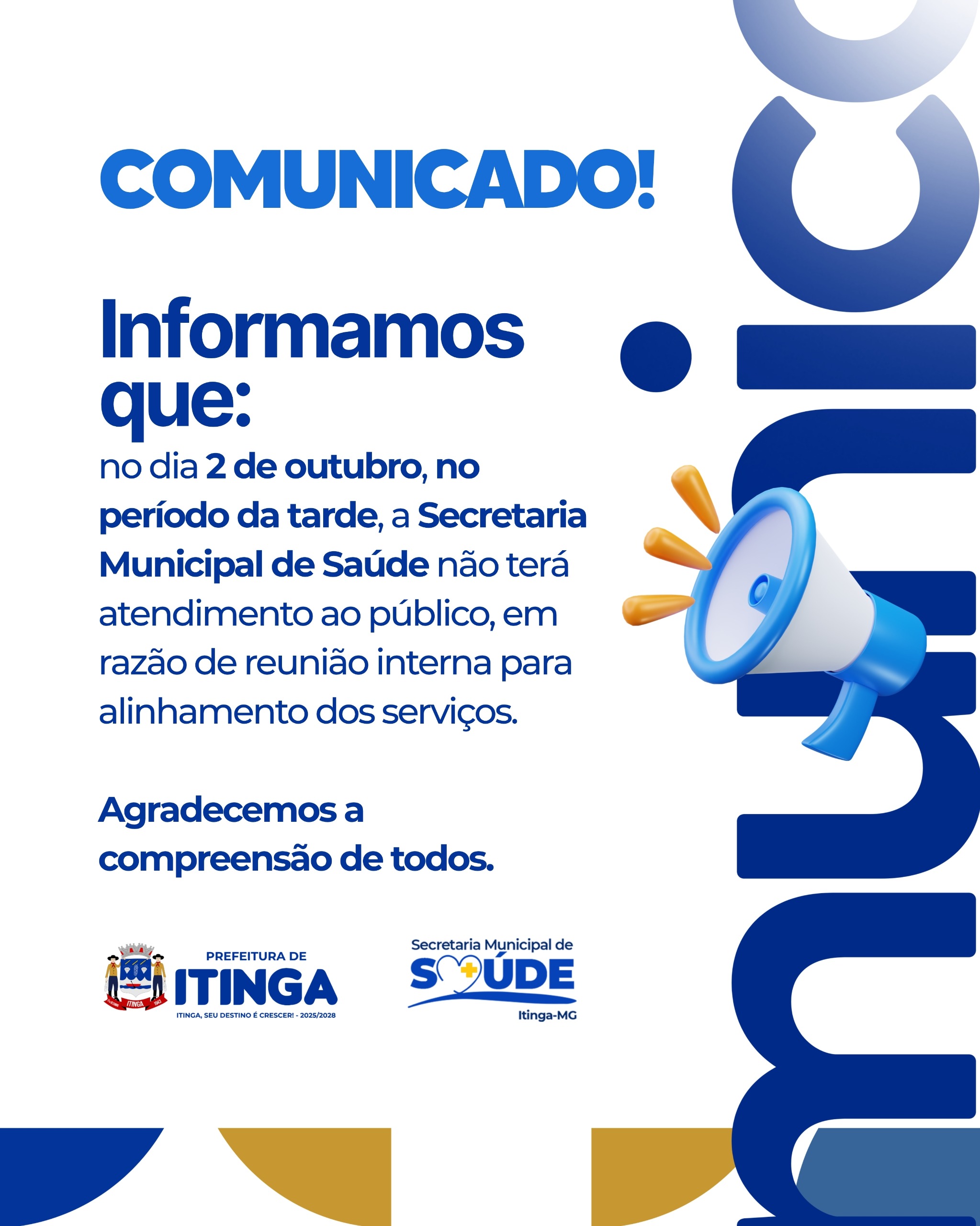 COMUNICADO ATENDIMENTO AO PÚBLICO