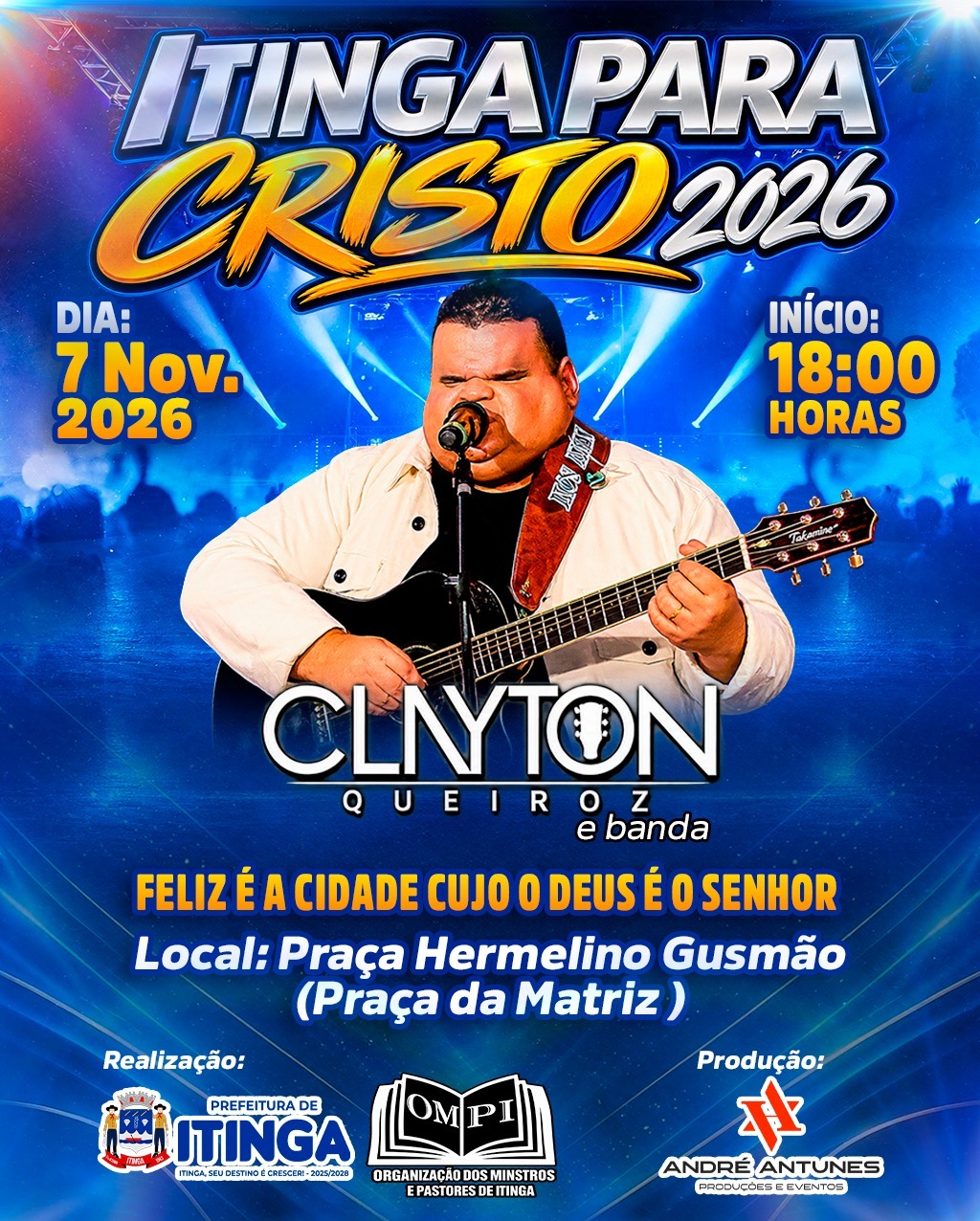Itinga para Cristo 2026 | Clayton Queiroz e Banda