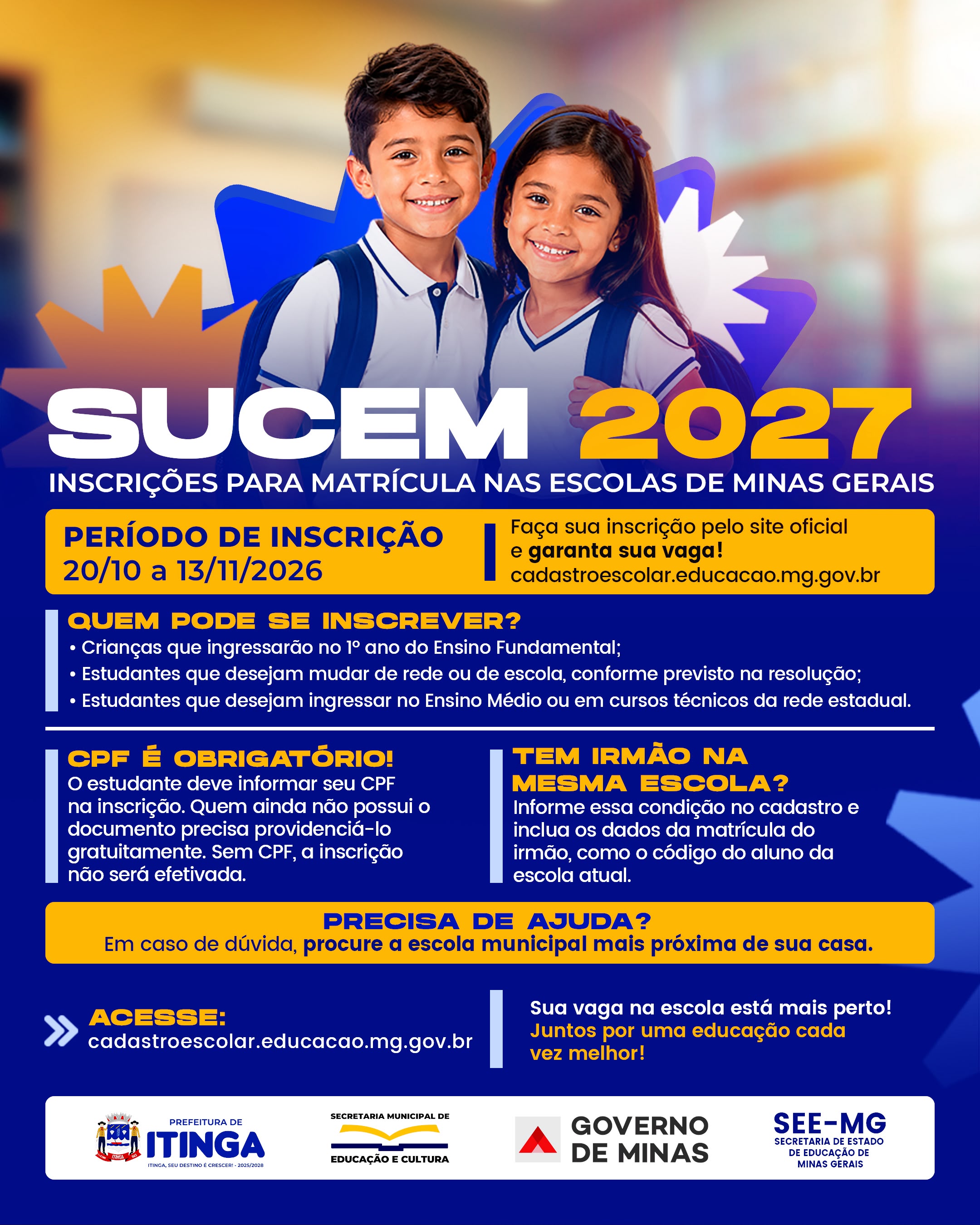 Imagem da notícia: SUCEM 2027: inscrições abertas!
